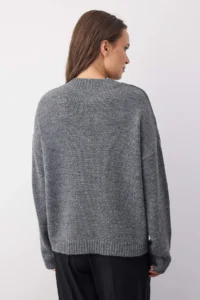 TRENDYOLMİLLA Wardrobe Essentials Anthracite Basic Wide Pattern Soft textured Knitwear Sweater | - Image 4