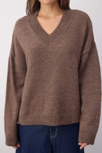 TRENDYOLMİLLA Wardrobe Essentials Mink Basic Wide Pattern Soft textured Knitwear Sweater | - Image 4
