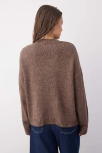 TRENDYOLMİLLA Wardrobe Essentials Mink Basic Wide Pattern Soft textured Knitwear Sweater | - Image 5