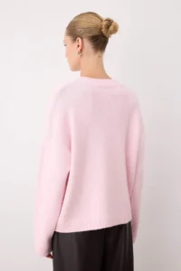 TRENDYOLMİLLA Wardrobe Essentials PINK Basic Wide Pattern Soft textured Knitwear Sweater | - Image 4