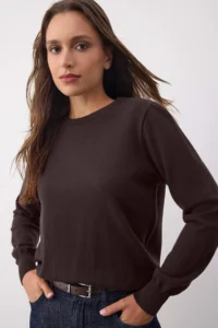 TRENDYOLMİLLA Wardrobe Essentials Brown Premium Thread Basic Knitwear Sweater |