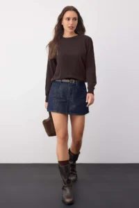 TRENDYOLMİLLA Wardrobe Essentials Brown Premium Thread Basic Knitwear Sweater | - Image 2