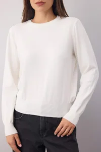 TRENDYOLMİLLA Wardrobe Essentials Ecru Premium Thread Basic Knitwear Sweater | - Image 3