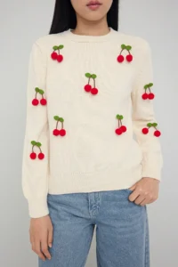 TRENDYOLMİLLA Teen Stone Meyve Embroidery embroidered Knitwear Sweater - Image 3