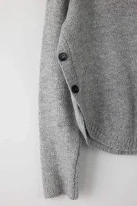 TRENDYOLMİLLA Gray Wide Pattern Soft textured Button Detailed Knitwear Sweater - Image 6