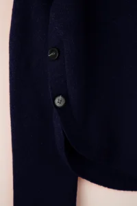 TRENDYOLMİLLA NAVY BLUE Wide Pattern Soft textured Button Detailed Knitwear Sweater - Image 3