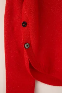 TRENDYOLMİLLA Red Wide Pattern Soft textured Button Detailed Knitwear Sweater - Image 6