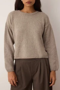 TRENDYOLMİLLA More Sustainable Mink Cotton Wide Pattern Basic Knitwear Sweater - Image 3