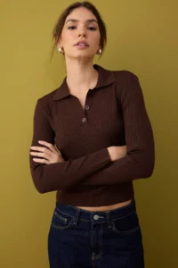 TRENDYOLMİLLA Brown-Red 2 Sets Basic Short/Crop 2 Sets Paket Knitwear Cardigan-Sweater - Image 5