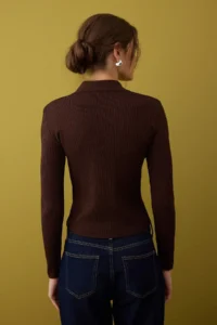 TRENDYOLMİLLA Brown-Red 2 Sets Basic Short/Crop 2 Sets Paket Knitwear Cardigan-Sweater - Image 7