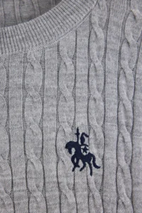 TRENDYOLMİLLA Gray At Embroidered Hair Knitting Thin Knitwear Sweater - Image 6