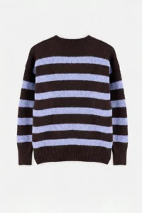 TRENDYOLMİLLA Brown Striped Wardrobe Essentials Wool Blended Premium Thread Knitwear Sweater | - Image 7