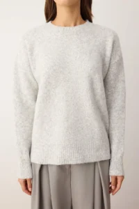 TRENDYOLMİLLA Wardrobe Essentials Gray Wool Blended Shaggy Premium Thread Wide Pattern Knitwear Sweater | - Image 3