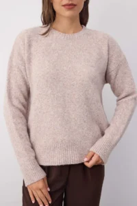 TRENDYOLMİLLA Wardrobe Essentials Mink Wool Blended Shaggy Premium Thread Wide Pattern Knitwear Sweater | - Image 3