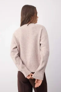 TRENDYOLMİLLA Wardrobe Essentials Mink Wool Blended Shaggy Premium Thread Wide Pattern Knitwear Sweater | - Image 4