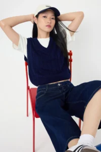 TRENDYOLMİLLA Teen NAVY BLUE 2 Sets Hair Knitting Knitwear Sweater with T-Shirt