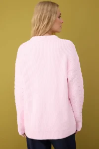 TRENDYOLMİLLA PINK Soft textured Wide Pattern Knitwear Sweater - Image 4