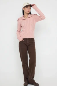 TRENDYOLMİLLA Teen PINK Soft textured Crop/Short Knitwear Sweater - Image 2
