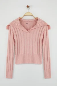 TRENDYOLMİLLA Teen PINK Soft textured Crop/Short Knitwear Sweater - Image 5