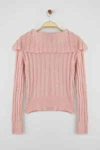 TRENDYOLMİLLA Teen PINK Soft textured Crop/Short Knitwear Sweater - Image 6