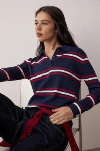 TRENDYOLMİLLA Wardrobe Essentials NAVY BLUE Premium Thread Knitwear Sweater |