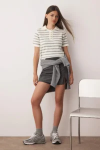 TRENDYOLMİLLA Ecru Soft textured Striped Knitwear Sweater - Image 3