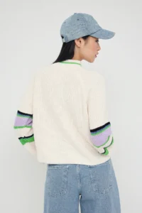 TRENDYOLMİLLA Teen Ecru Zipper Detailed Crop/Short Knitwear Sweater - Image 4