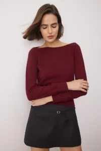 TRENDYOLMİLLA Special Collection Burgundy Premium Thread/Special Thread Trend Knitwear Sweater - Image 2