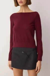 TRENDYOLMİLLA Special Collection Burgundy Premium Thread/Special Thread Trend Knitwear Sweater - Image 3