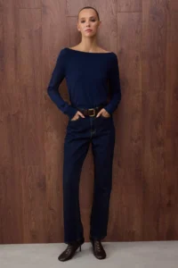 TRENDYOLMİLLA Special Collection NAVY BLUE Premium Thread/Special Thread Trend Knitwear Sweater - Image 2