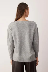TRENDYOLMİLLA Gray*001 Soft textured Wide Pattern Striped Knitwear Sweater - Image 4