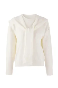 TRENDYOLMİLLA Ecru Soft textured Wide Pattern Shawl Knitwear Sweater - Image 5