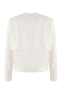 TRENDYOLMİLLA Ecru Soft textured Wide Pattern Shawl Knitwear Sweater - Image 6