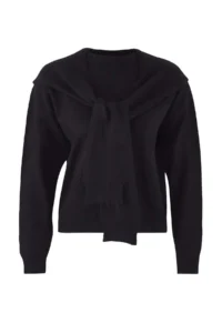 TRENDYOLMİLLA Special Collection NAVY BLUE Soft textured Wide Pattern Shawl Knitwear Sweater - Image 6