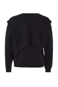 TRENDYOLMİLLA Special Collection NAVY BLUE Soft textured Wide Pattern Shawl Knitwear Sweater - Image 7