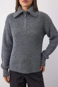 TRENDYOLMİLLA Wardrobe Essentials Anthracite Soft textured Knitwear Sweater | - Image 3