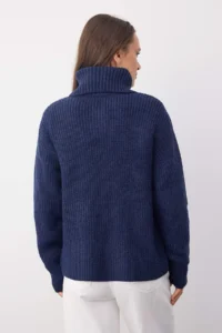 TRENDYOLMİLLA Wardrobe Essentials NAVY BLUE Soft textured Knitwear Sweater | - Image 4