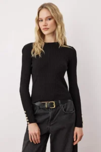 TRENDYOLMİLLA Black-Stone Crew Neck Hair Knitting 2 Sets Paket Knitwear Sweater - Image 5
