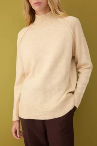 TRENDYOLMİLLA Body Selected Beige Soft textured Wide Pattern Knitwear Sweater - Image 4