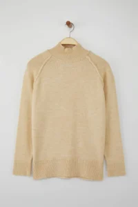 TRENDYOLMİLLA Body Selected Beige Soft textured Wide Pattern Knitwear Sweater - Image 6