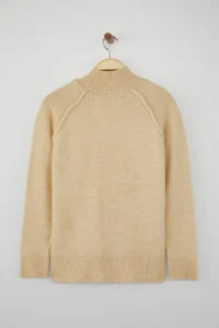 TRENDYOLMİLLA Body Selected Beige Soft textured Wide Pattern Knitwear Sweater - Image 7