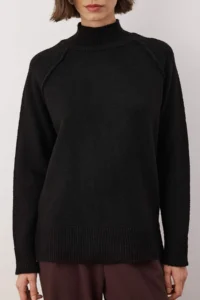 TRENDYOLMİLLA Black Soft textured Wide Pattern Knitwear Sweater - Image 3