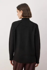 TRENDYOLMİLLA Black Soft textured Wide Pattern Knitwear Sweater - Image 4