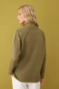 TRENDYOLMİLLA Khaki Soft textured Wide Pattern Knitwear Sweater - Image 4