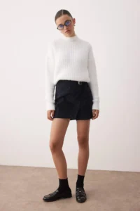 TRENDYOLMİLLA Ecru Sakal/soft yarn Crop/Short Knitwear Sweater - Image 2