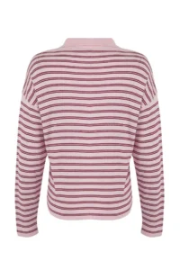 TRENDYOLMİLLA Wardrobe Essentials PINK Premium Thread Wide Pattern Striped Knitwear Sweater - Image 6