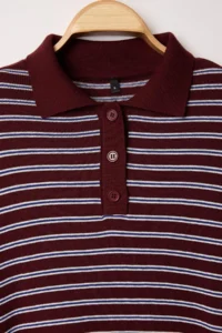 TRENDYOLMİLLA Wardrobe Essentials Plum Premium Thread Wide Pattern Striped Knitwear Sweater - Image 6