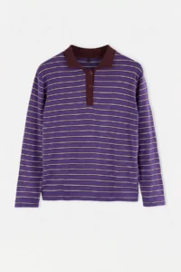 TRENDYOLMİLLA Wardrobe Essentials Purple Premium Thread Wide Pattern Striped Knitwear Sweater - Image 5