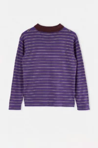 TRENDYOLMİLLA Wardrobe Essentials Purple Premium Thread Wide Pattern Striped Knitwear Sweater - Image 7