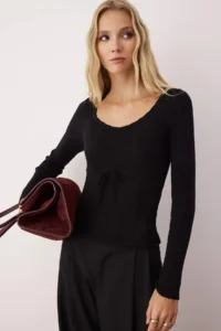 TRENDYOLMİLLA Black Premium Thread/Special Thread Knitwear Sweater